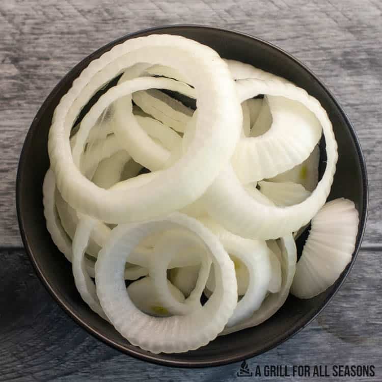 raw onion in a bowl