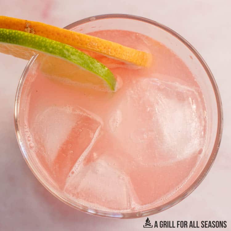 pink paloma in glass