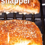 pinterest image for smoked red snapper