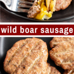 pinterest image for wild boar sausage