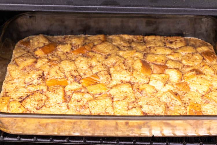 bread pudding in smoker