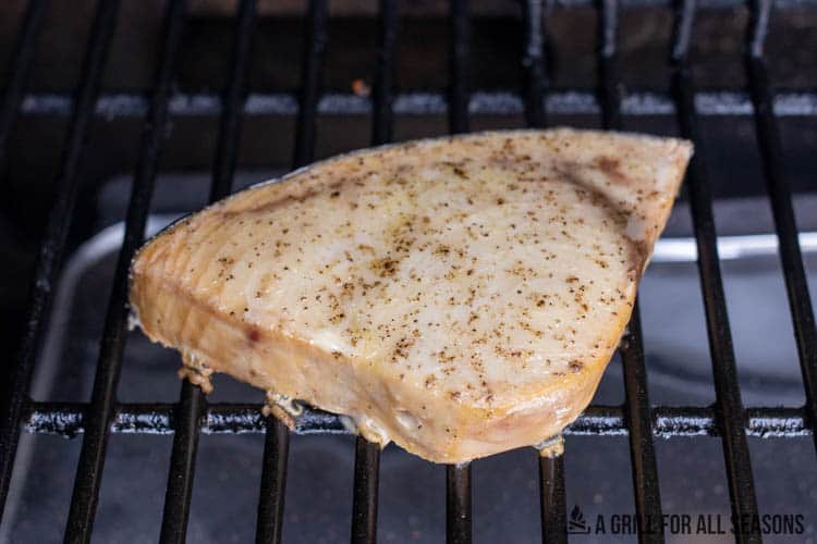 smoked swordfish on grill