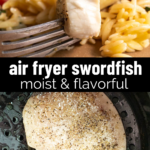 pinterest image for air fryer swordfish