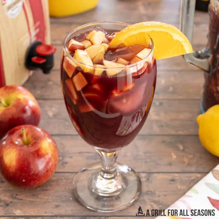box wine sangria recipe served in a goblet
