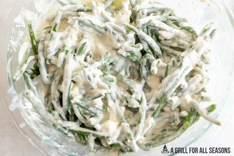 green beans in creamy mixture