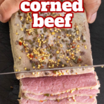 pinterest image for sous vide corned beef