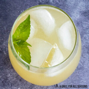 irish lemonade recipe garnished with fresh basil