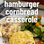 pinterest image for hamburger corn casserole recipe
