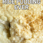 pinterest image for irish rice pudding