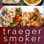pinterest image for traeger smoker chicken recipes