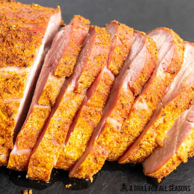 slices of smoked boneless pork roast