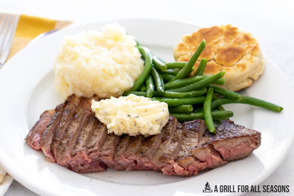 plated steak