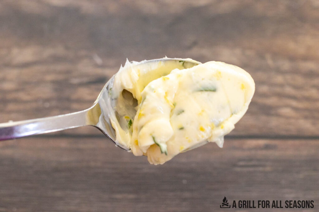 spoon of herb butter