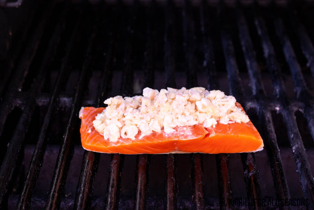 stuffed salmon on grill