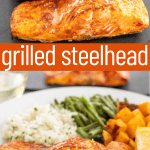 pinterest image for grilled steelhead recipe