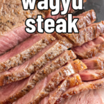 pinterest image for how to cook wagyu steak