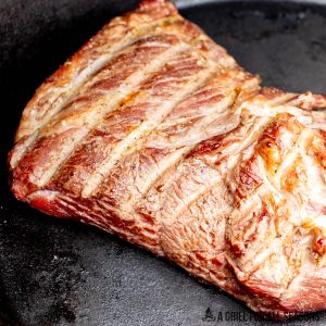traeger tri tip steak recipe reverse seared in cast iron skillet