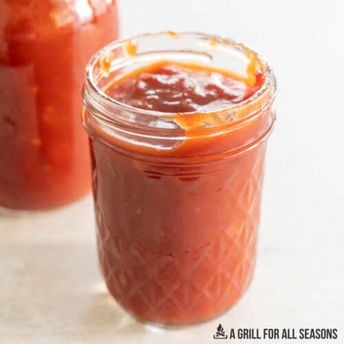 apricot bbq sauce recipe in small mason jar