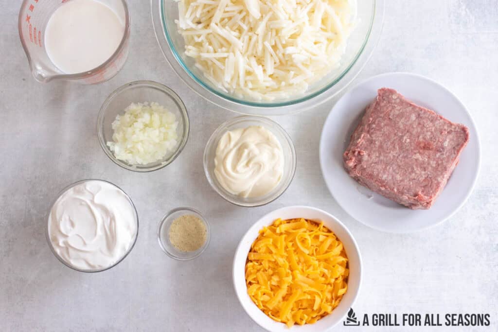 ingredients in bowls