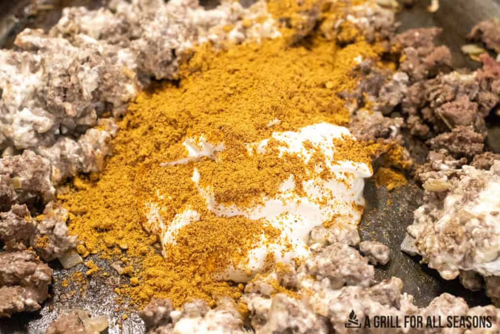 sour cream and taco seasoning added