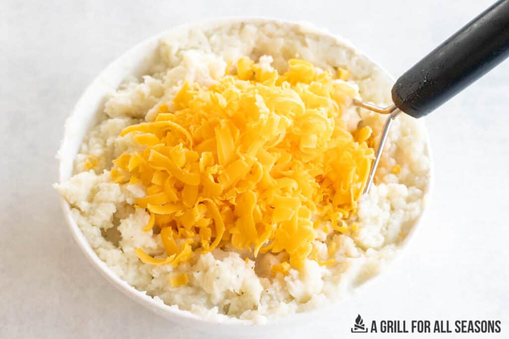 cheese added to potatoes