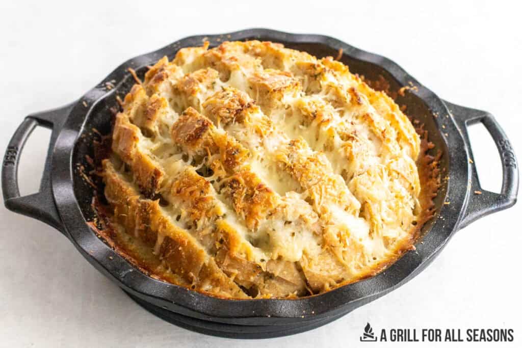 baked bread in pie plate