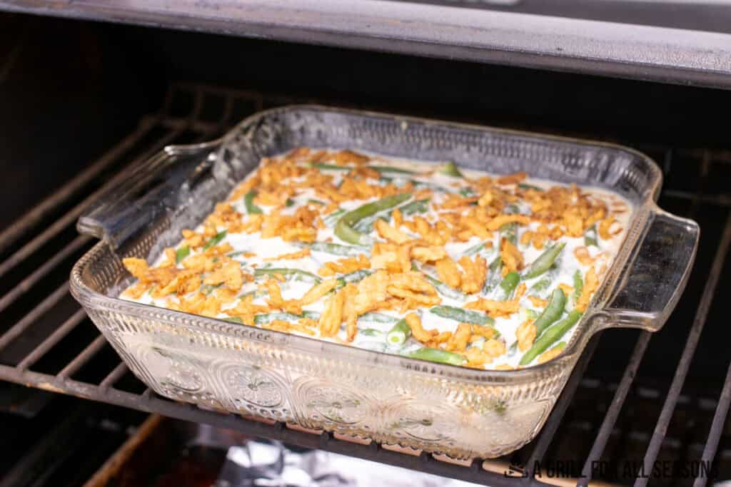 casserole on traeger pellet grill smoker