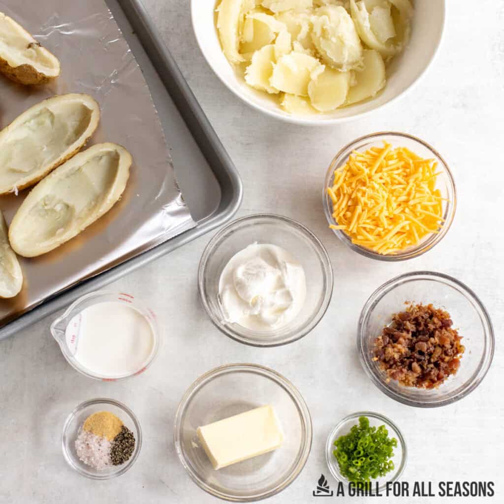 ingredients in bowls