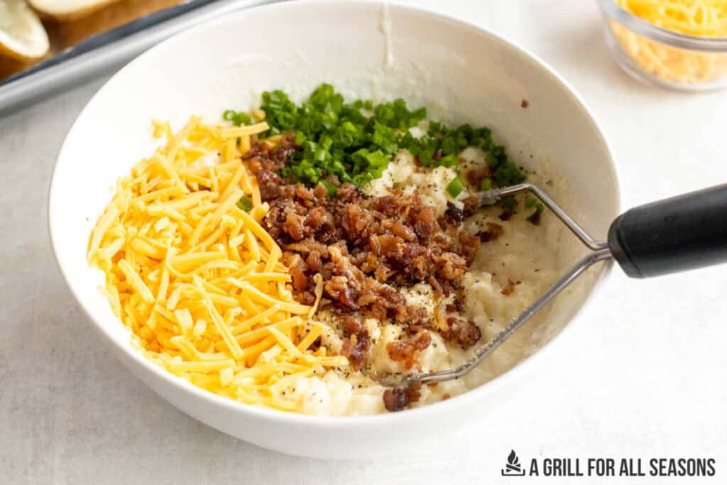 cheese, bacon, chives added