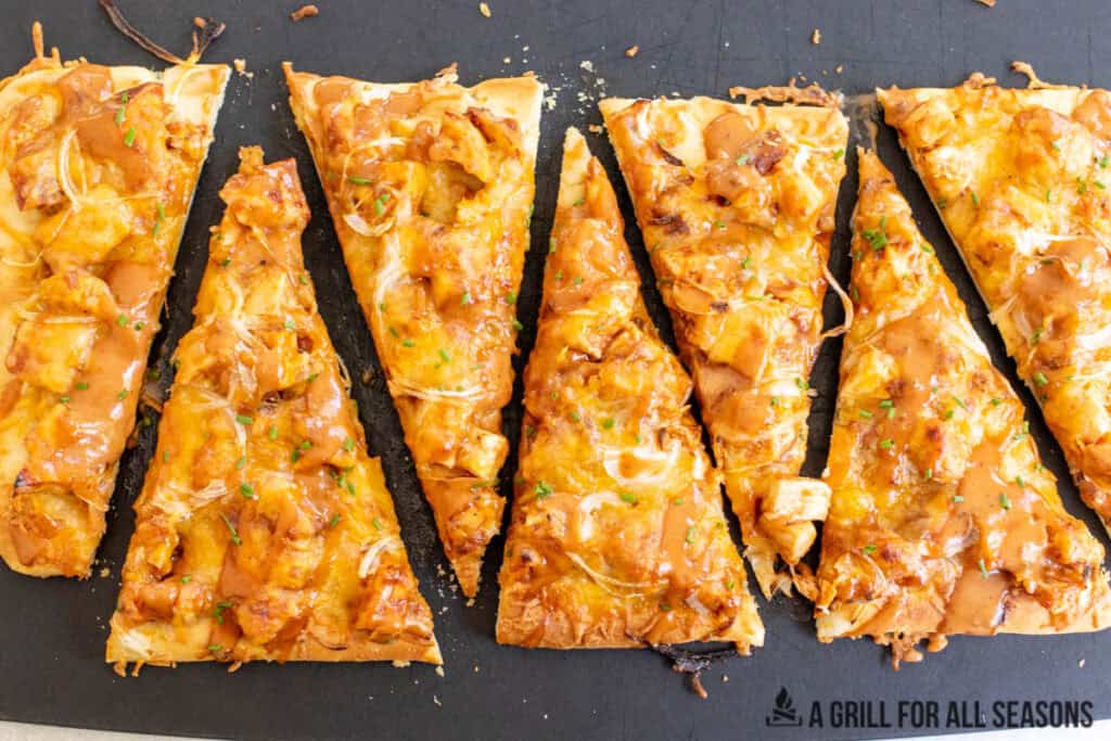cut flatbread on cutting board