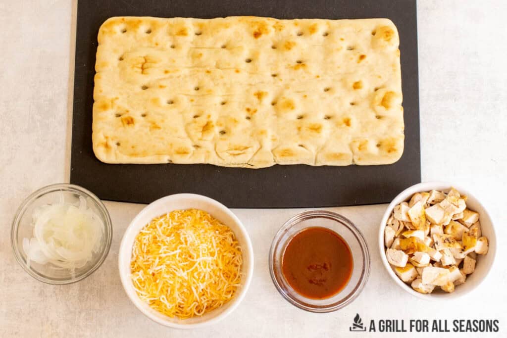 ingredients in bowls and on tray