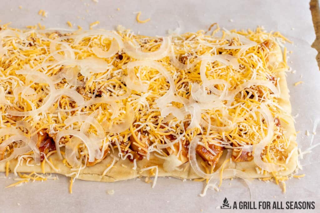onions added on top of cheese