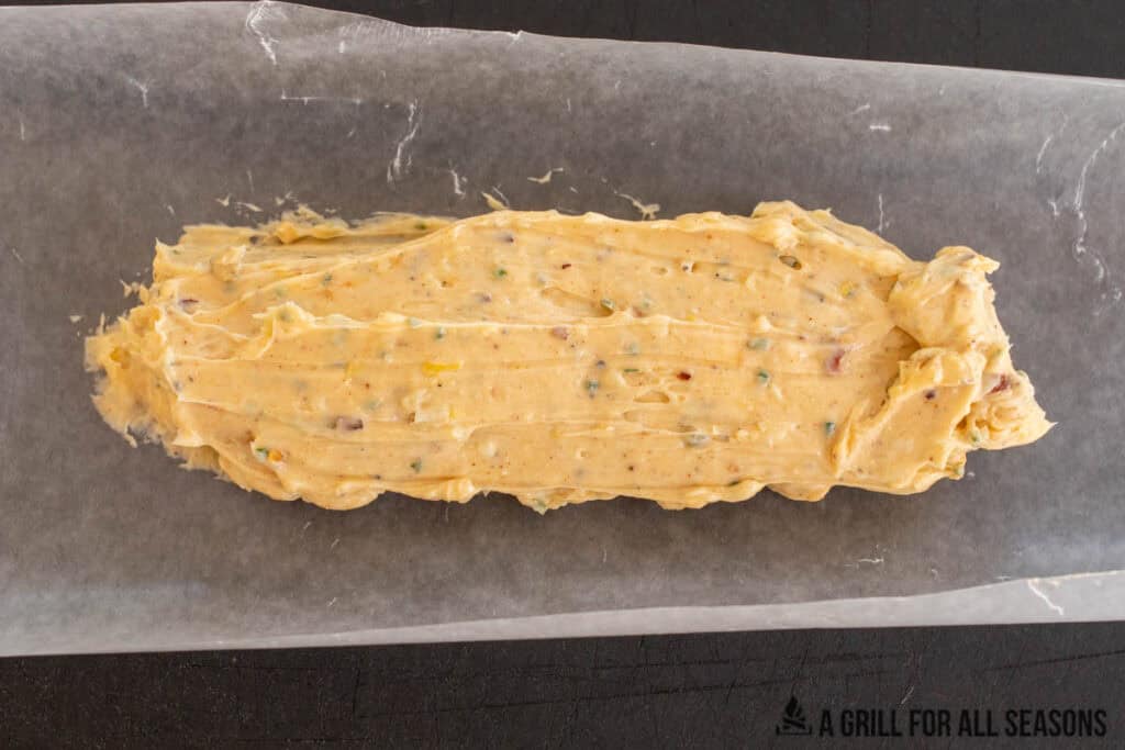 seasoned butter on parchment