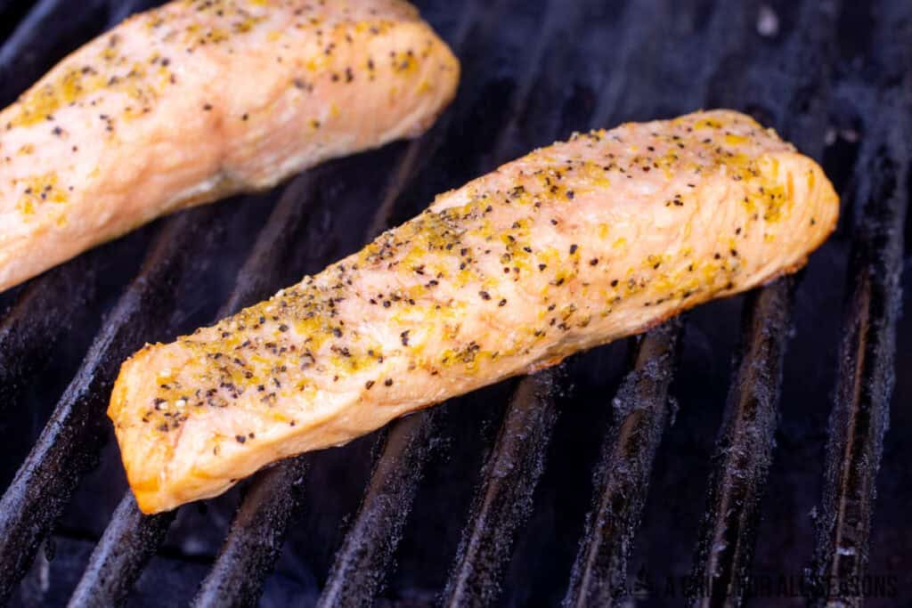 hot honey salmon on grill