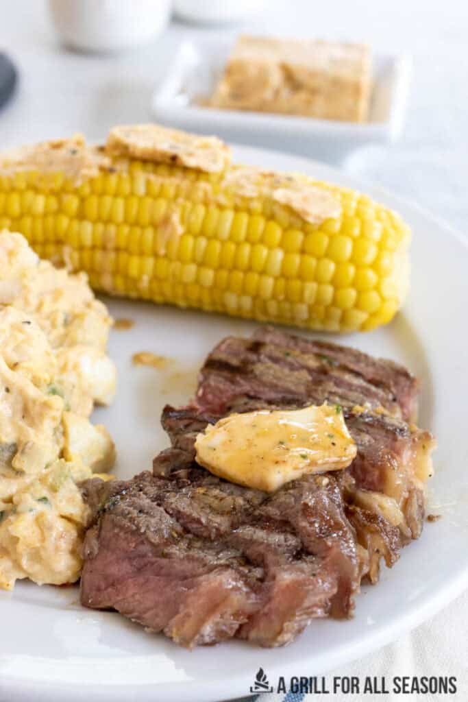 cowboy butter on steak, on corn on the cob, and in a bitter dish