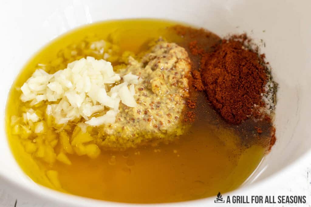 marinade ingredients in mixing bowl