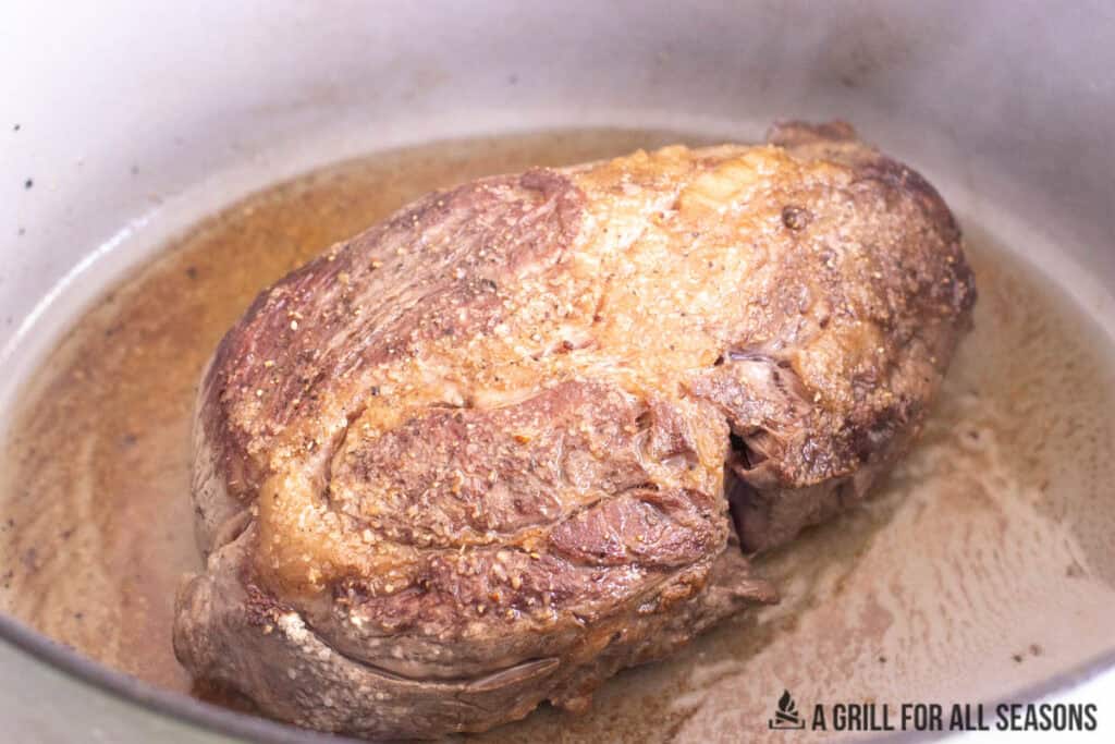 roast seared in pot