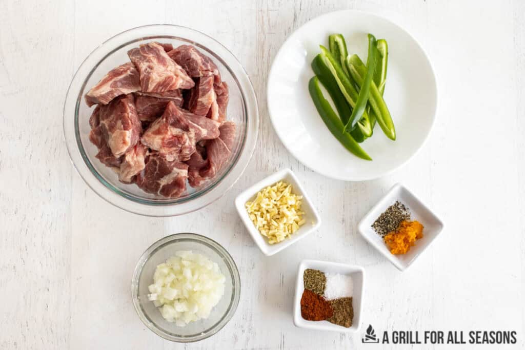 ingredients on plates