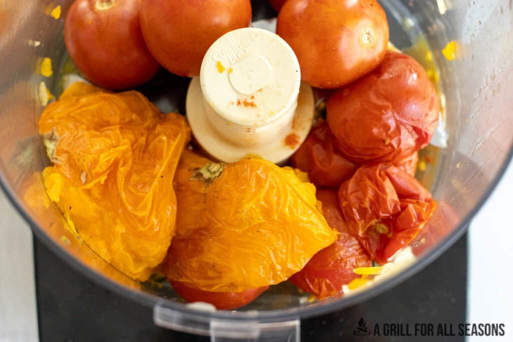 smoked tomatoes in food processor