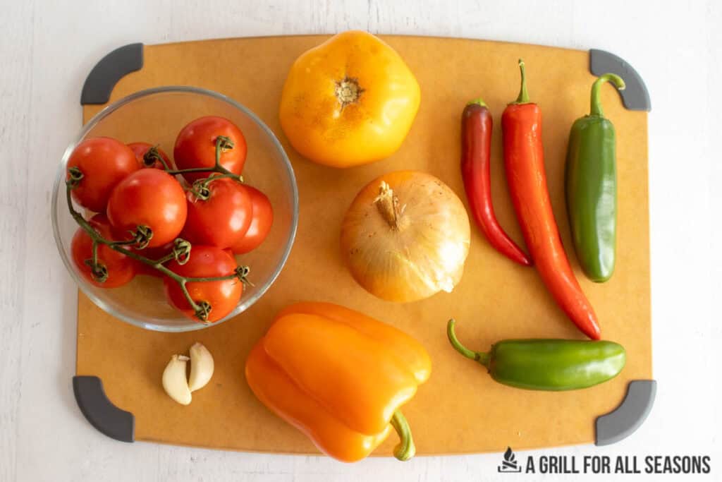 vegetables on cutting board