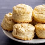 cast iron biscuits close up on plate