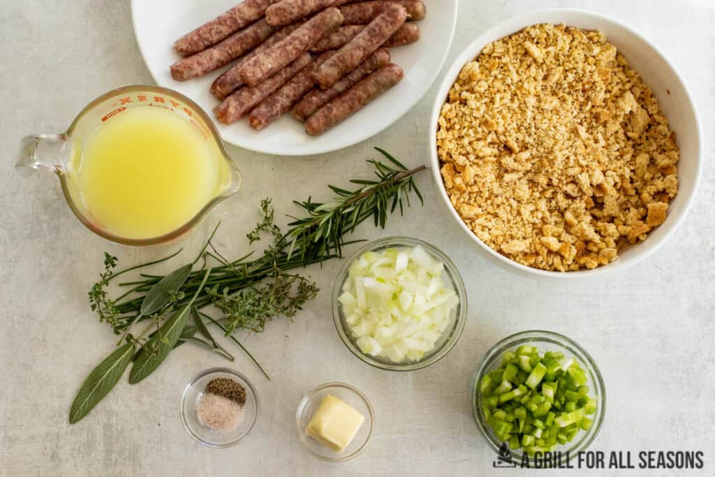ingredients in bowls